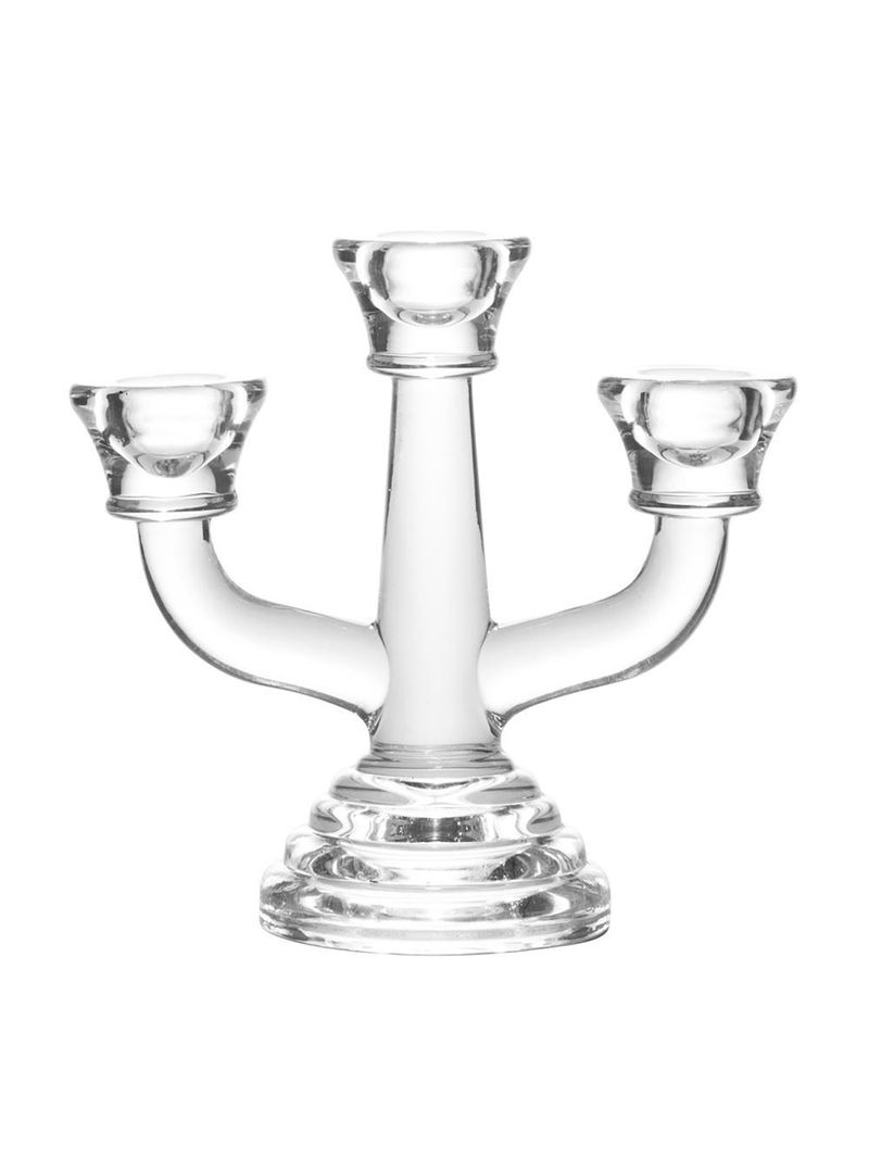 Candelabro wolff allure de vidro 15cm x 7cm x 13cm
