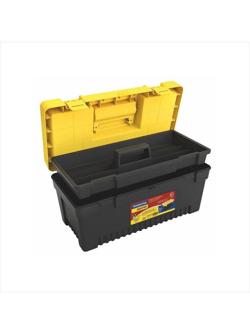 Caixa plástica organizadora para ferramentas com tampa tramontina