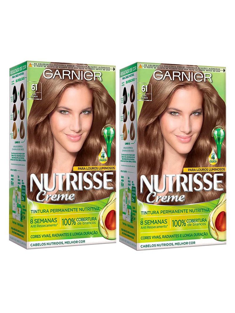 Kit garnier nutrisse - coloração 61 café gelado