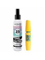 Kit maybelline + redken - máscara de cílios the colossal à prova d’água preto + spray one united