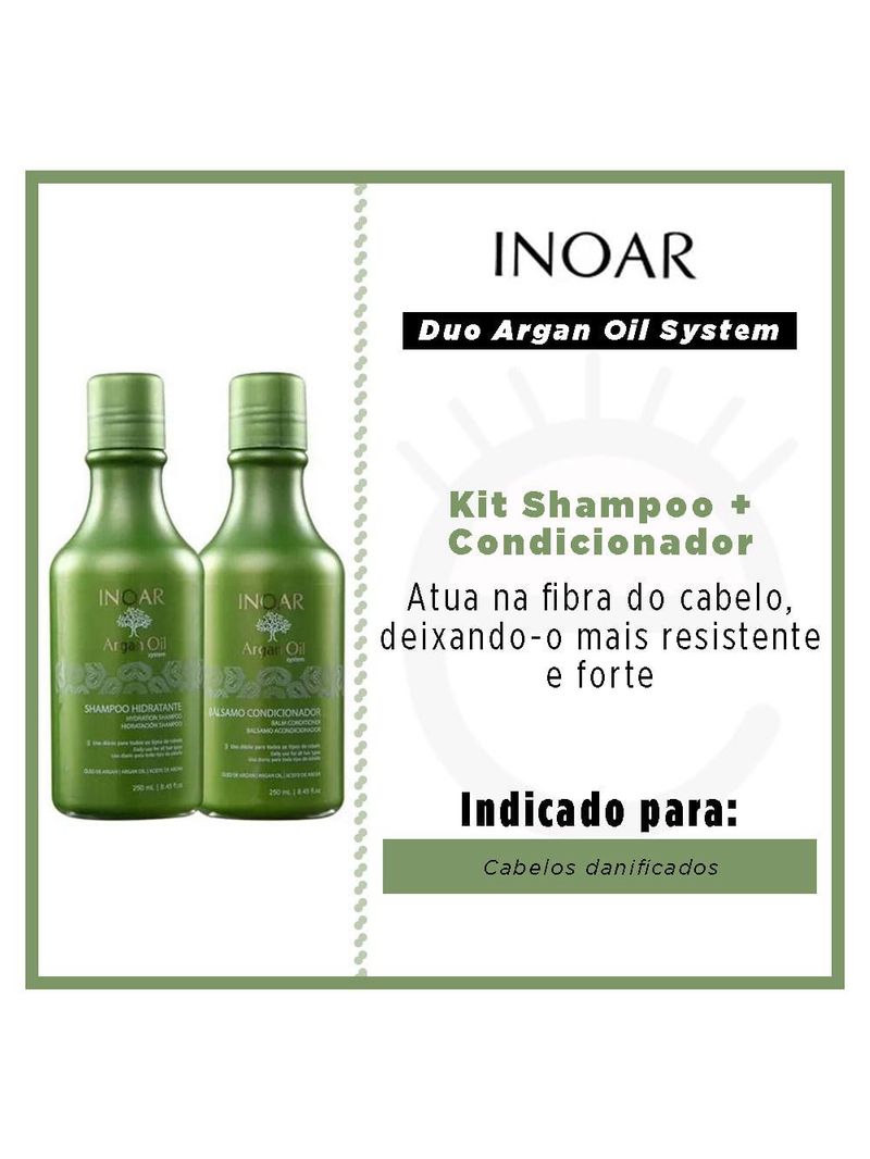 Kit shampoo + condicionador inoar duo argan oil system