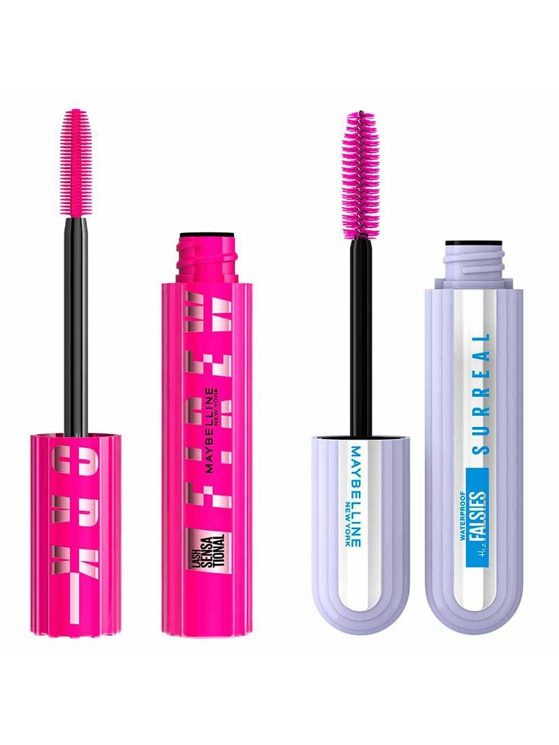 Maybelline ny kit - máscara de cílios the falsies surreal + máscara de cílios lash sensational firework preto