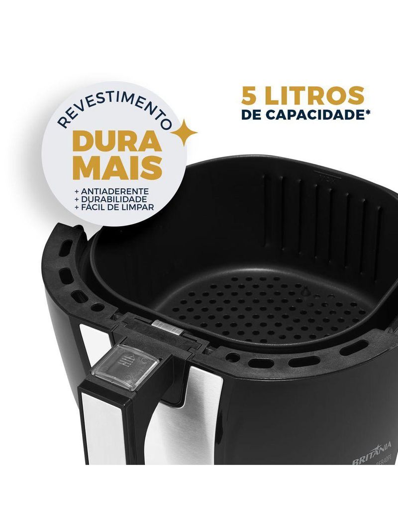 Air Fryer Britânia 5L Antiaderente 1500W BFR40PI 220V