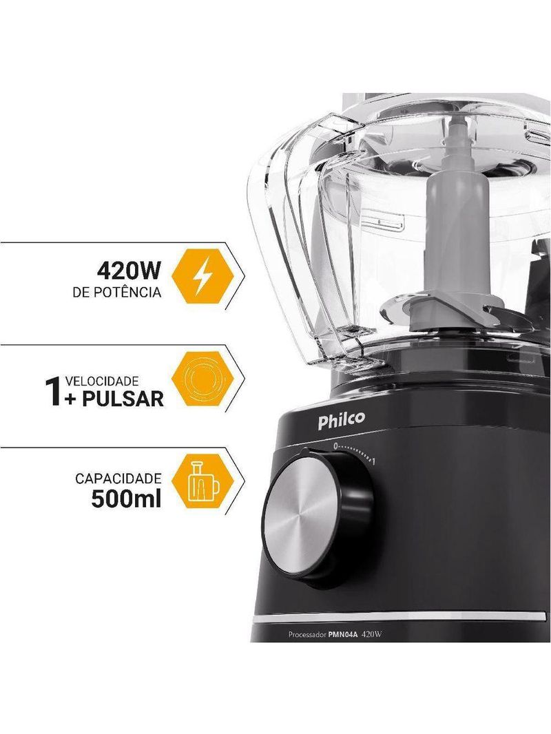Processador Philco 420W Jarra Para 500ml PMN04A 110V