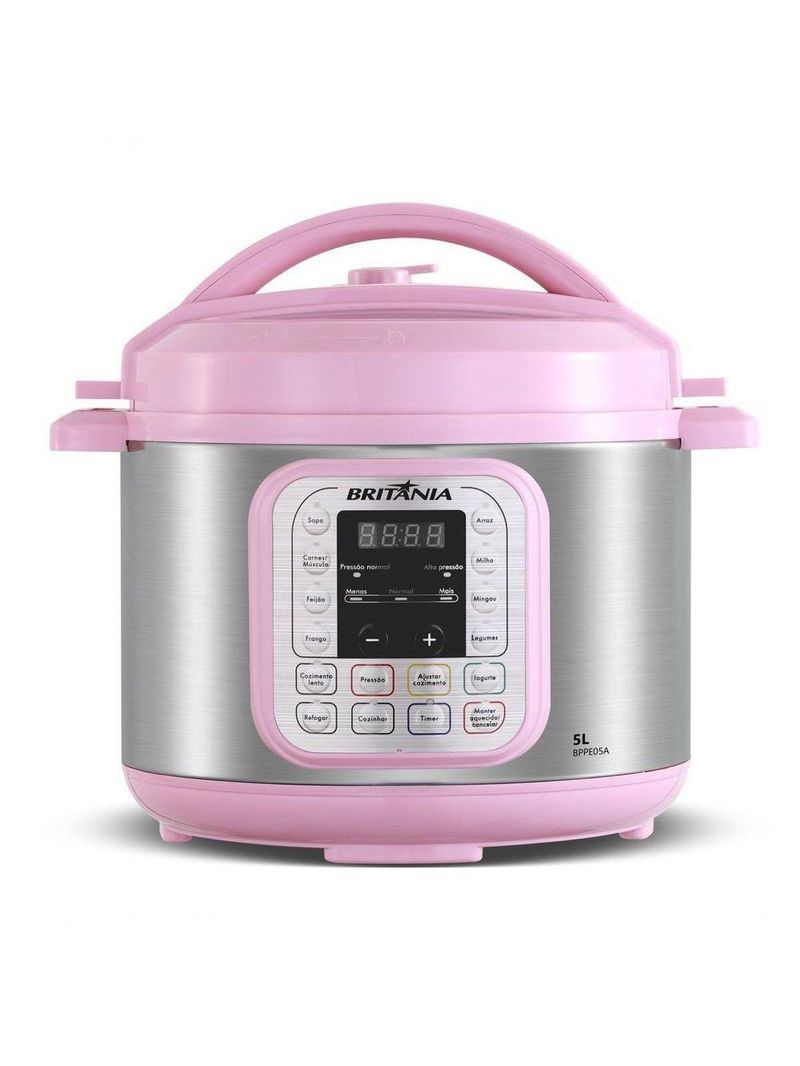 Panela de Pressão Rosa Britânia 5L Digital 11 Funções BPPE05 110V