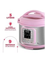 Panela de Pressão Rosa Britânia 5L Digital 11 Funções BPPE05 110V