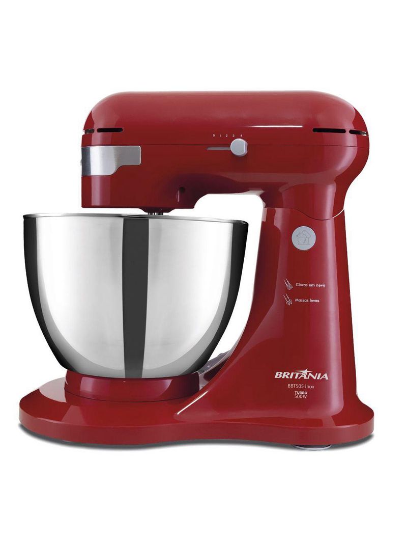 Batedeira Britânia BBT505V Turbo Inox 500W Vermelha 110V