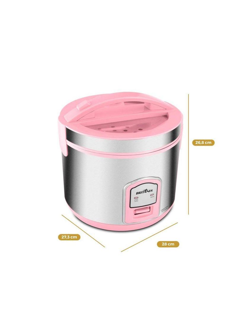 Panela de Arroz Elétrica Rosa Britânia 10 Xícaras BPAE10C 110V