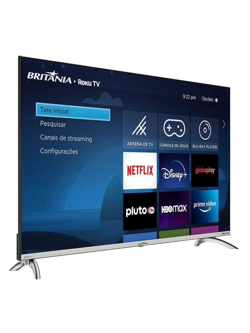 Smart TV 43” Britânia Led BTV43G7PR2CSBLF Dolby Audio Bivolt