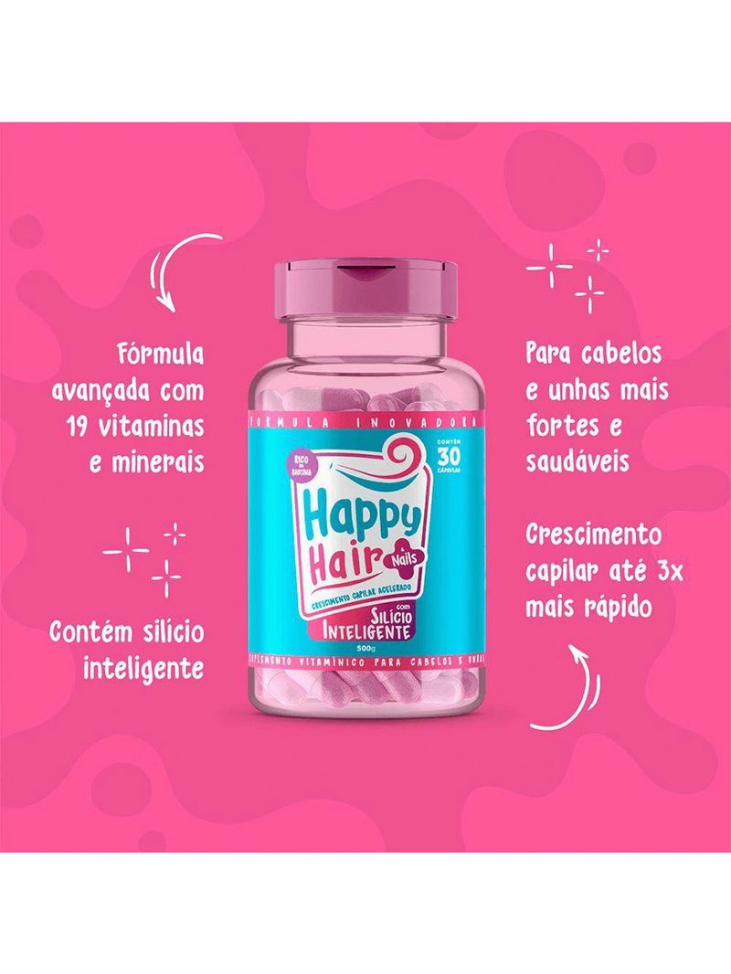 Happy Hair Nails Silício Inteligente - Suplemento Capilar 30 Cápsulas