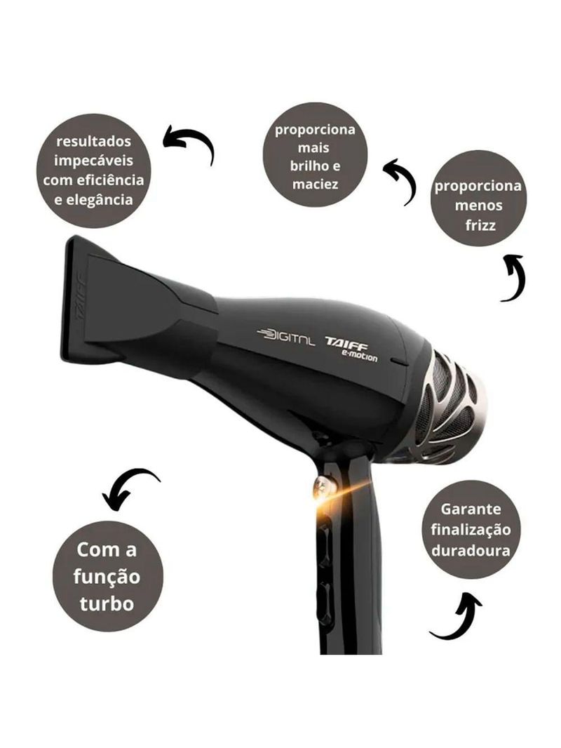 Taiff Secador Digital E-Motion 2500W Secador De Cabelo 220V