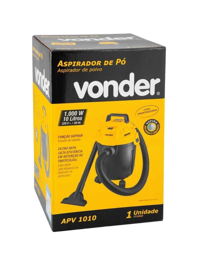 Aspirador De Pó E Líquido 1000W Apv 1010 Vonder 220V