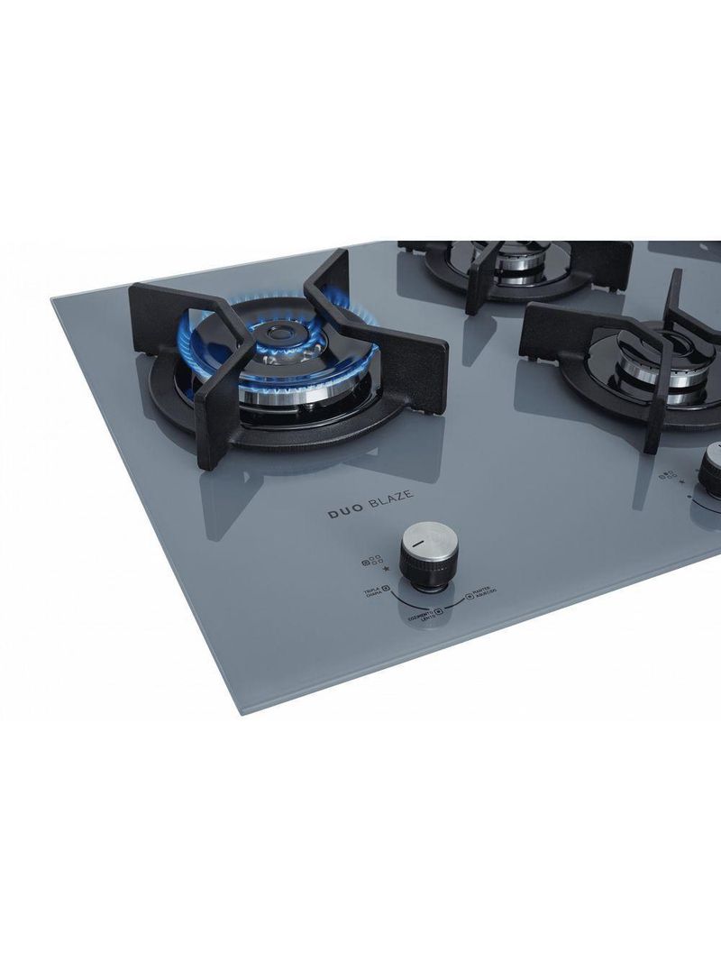 Fogão Cooktop Fischer 5Q TC Infinity Duo Blaze Gás Mesa Vidro Eiger Bivolt