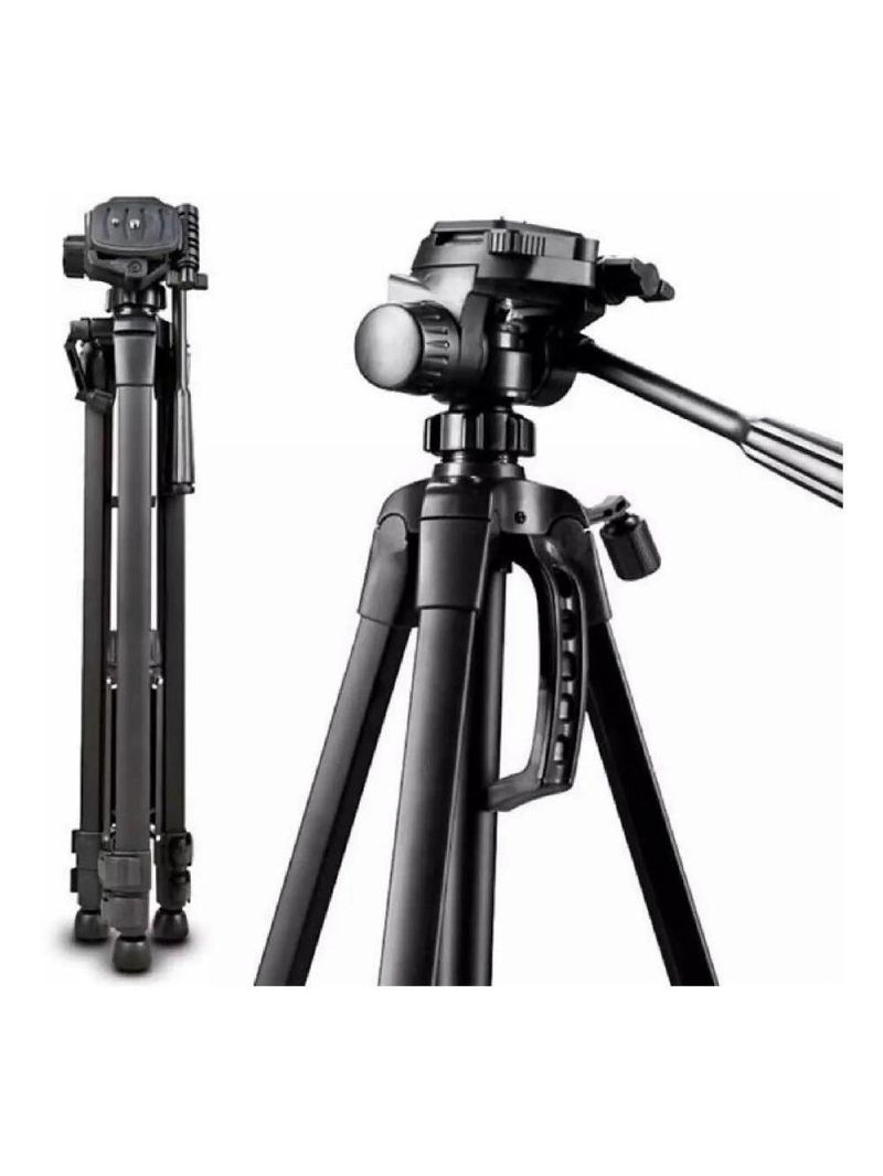 Tripé Para Câmera Digital Com Nível E Suporte Para Celular 140 Mts