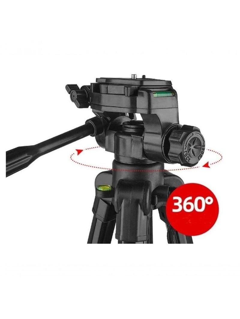 Tripé Para Câmera Digital Com Nível E Suporte Para Celular 140 Mts