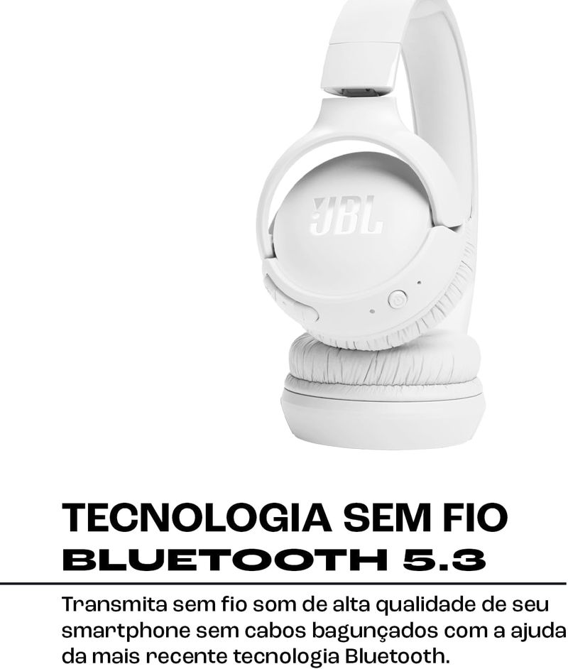 Fone de ouvido JBL T520 BT Headphone Branco