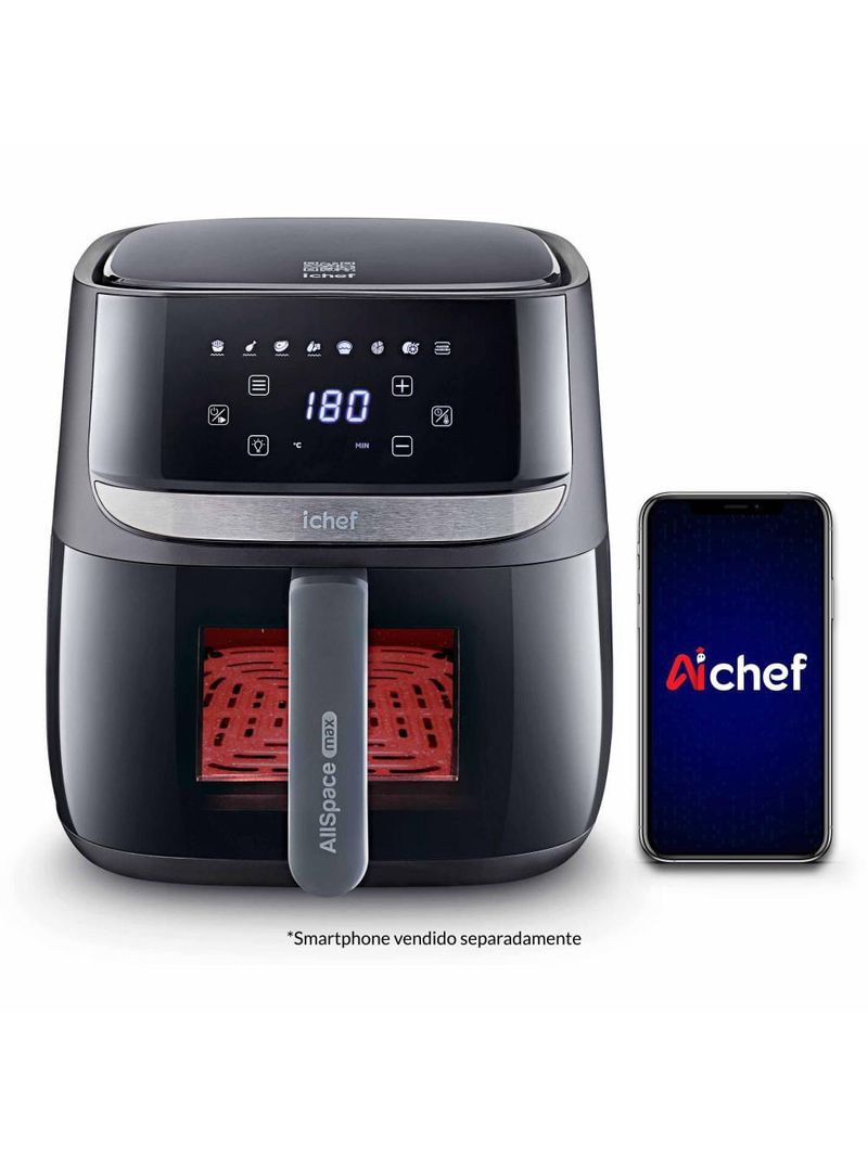 Fritadeira elétrica airfryer vision max ichef polishop 5,7l