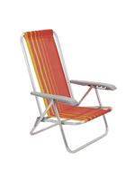 Cadeira de praia camping reclinável alumínio bali tramontina