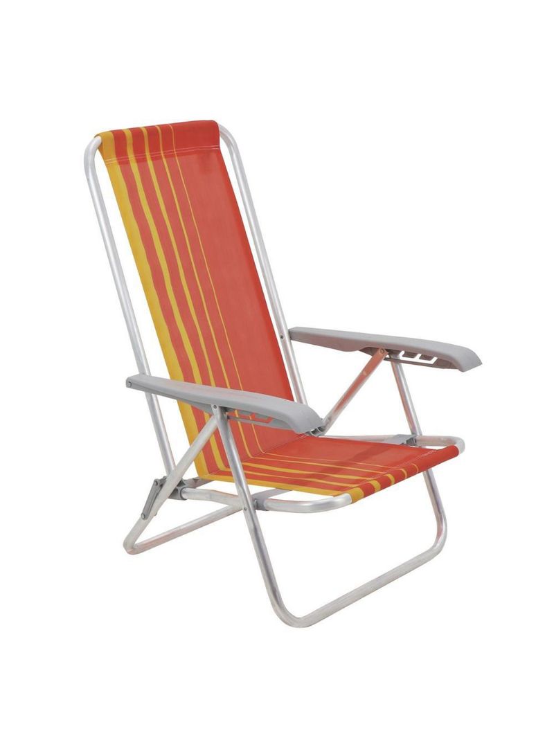 Cadeira de praia camping reclinável alumínio bali tramontina