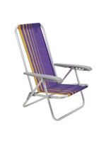 Cadeira de praia camping reclinável alumínio bali tramontina