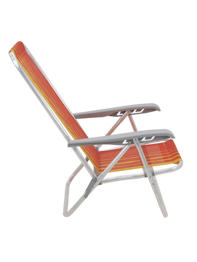 Cadeira de praia camping reclinável alumínio bali tramontina