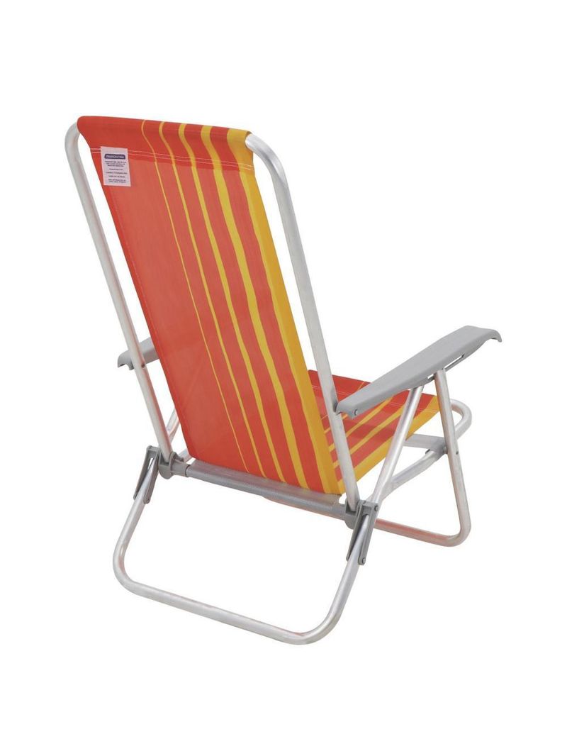 Cadeira de praia camping reclinável alumínio bali tramontina
