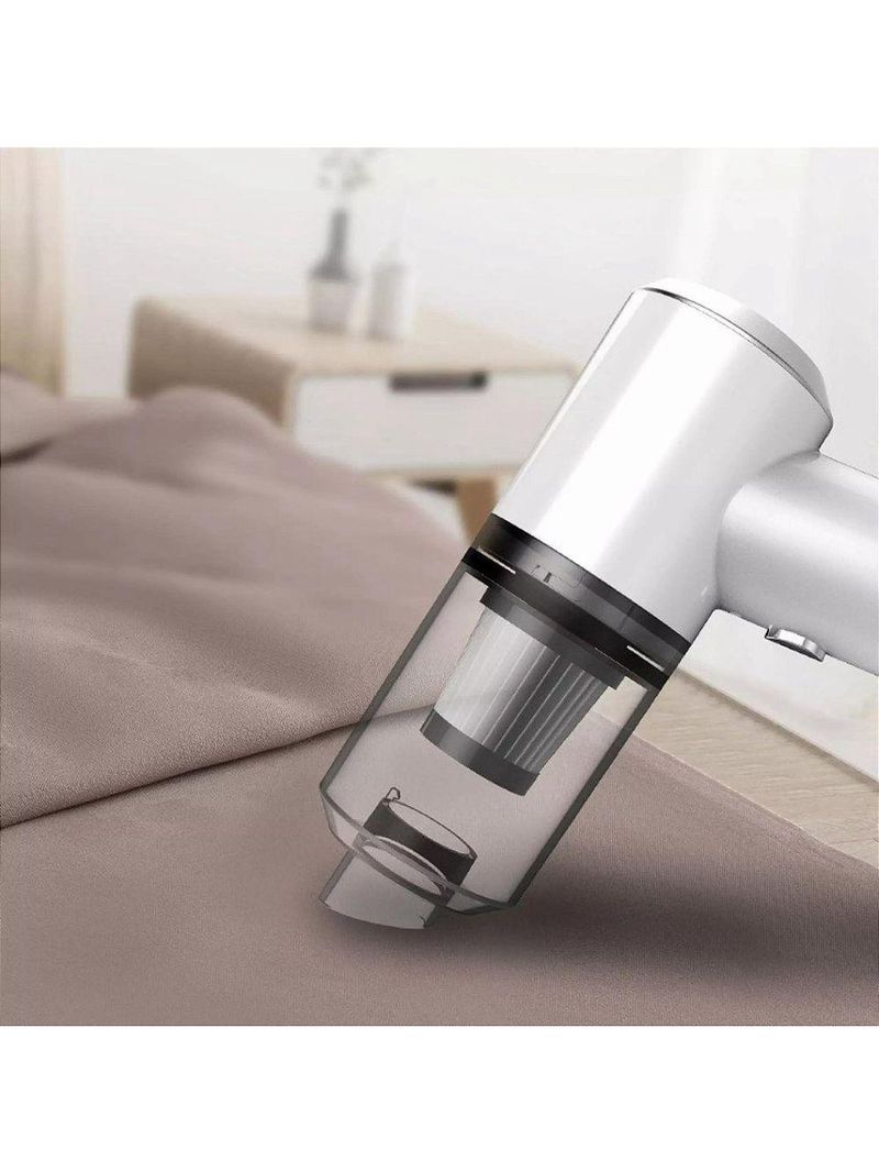 Mini Aspirador De Po Sem Fio Portatil Limpa Tudo Casa Carro Vacuo Branco