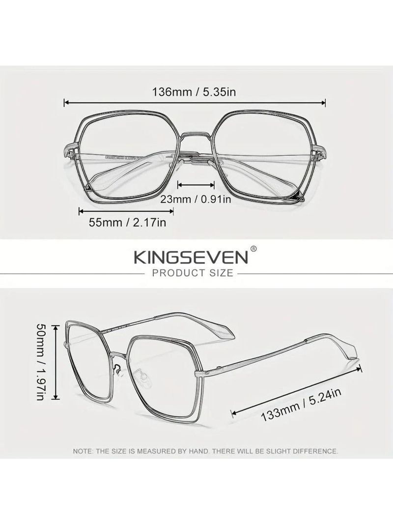 Óculosclássico, Armação Quadrada Feminina Kingseven Uv400 Marrom