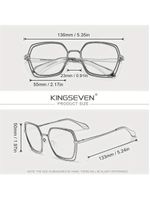 Óculosclássico, Armação Quadrada Feminina Kingseven Uv400 Azul