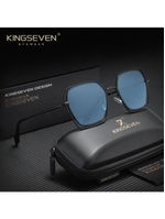 Óculosclássico, Armação Quadrada Feminina Kingseven Uv400 Azul