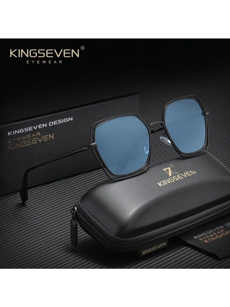 Óculosclássico, Armação Quadrada Feminina Kingseven Uv400 Azul