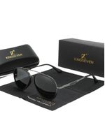 Óculos Clássico Masculino óculos Polarizados, Pilot Driving Eyewear Preto Cinza