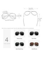 Óculos Clássico Masculino óculos Polarizados, Pilot Driving Eyewear Preto