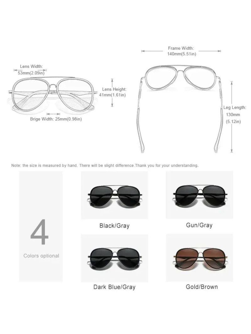 Óculos Clássico Masculino óculos Polarizados, Pilot Driving Eyewear Preto