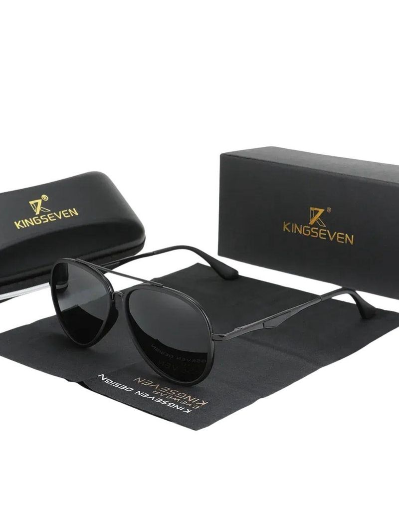 Óculos Clássico Masculino óculos Polarizados, Pilot Driving Eyewear Preto