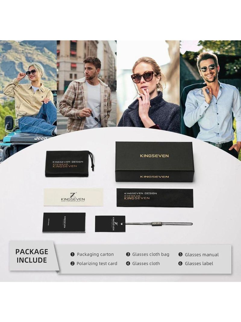 Óculos De Sol Polarizados Uv400 Anti-reflexo Kingseven Cinza