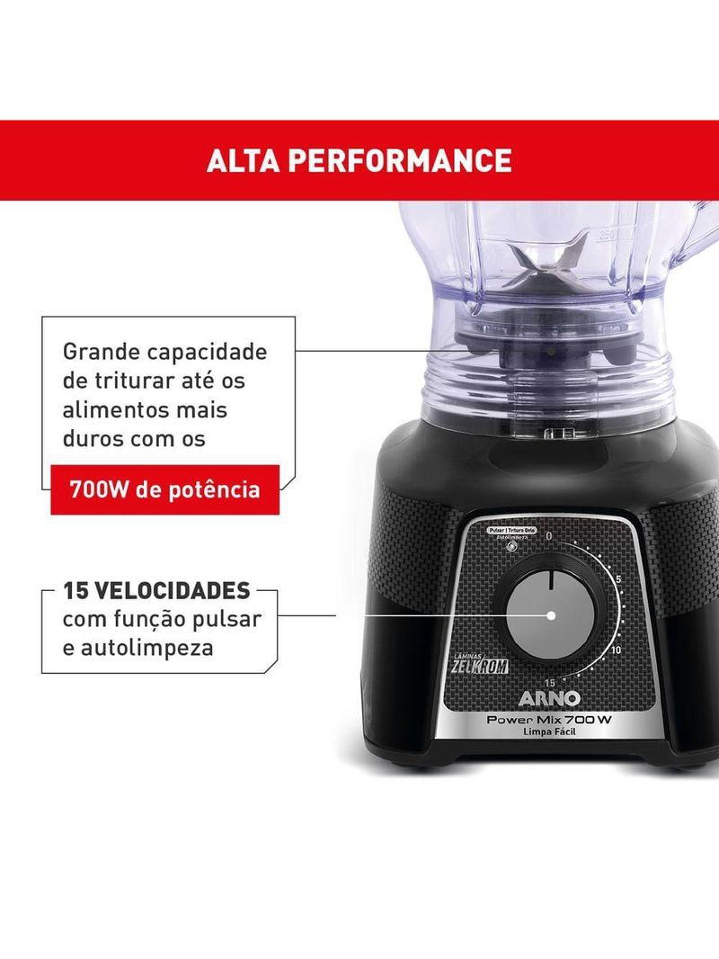 Liquidificador Arno Powermix 700W LQ33 Preto 220V