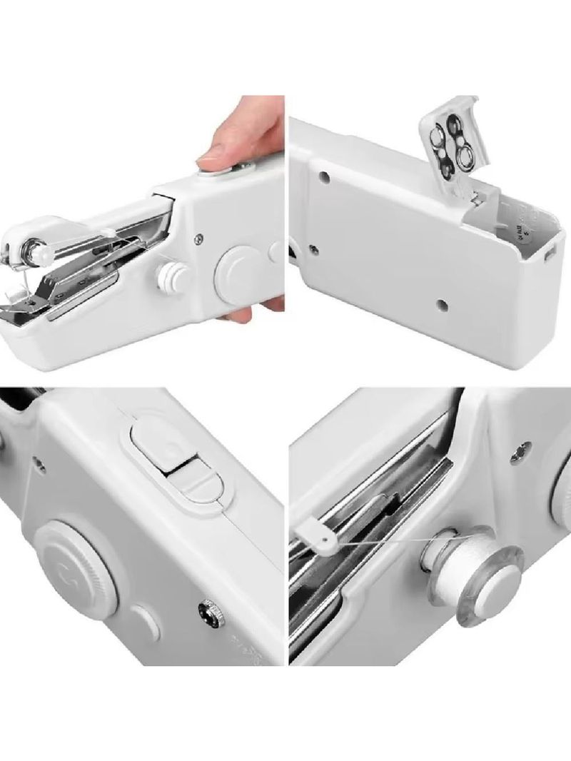 Maquina De Costura Portatil Mini Eletrica Manual A Pilha Costura Jeans E Seda Completa