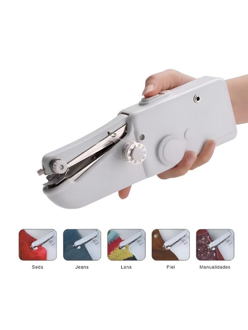 Maquina De Costura Portatil Mini Eletrica Manual A Pilha Costura Jeans E Seda Completa