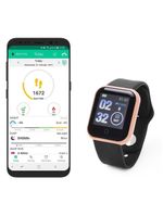 Smartwatch Digital D20/y68 Dourado Pulseira Preta Monitor De Passos E Frequência Cardíaca