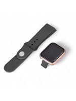 Smartwatch Digital D20/y68 Dourado Pulseira Preta Monitor De Passos E Frequência Cardíaca