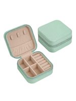 Mini Porta-jóias Em Couro Sintético Verde Menta