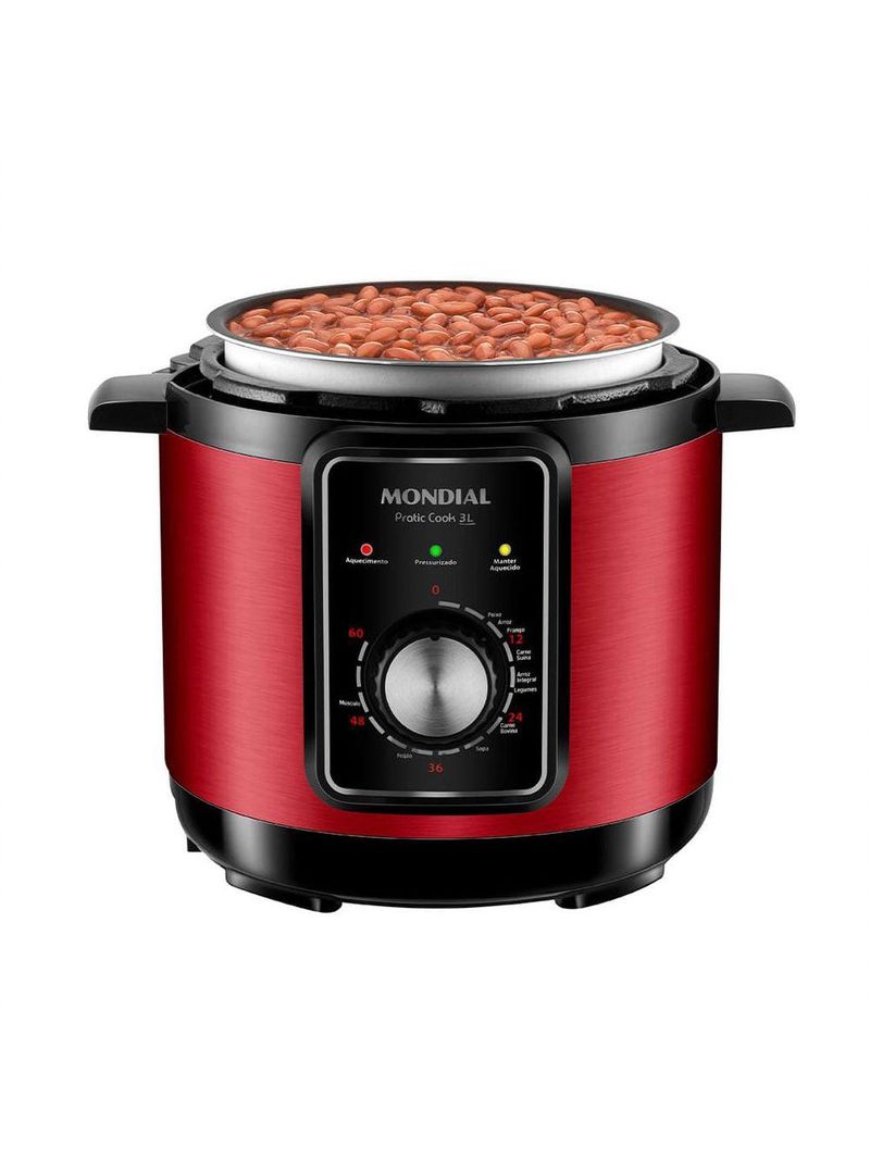 Panela De Pressão Elétrica Mondial Pratic Cook 3l Red 220V