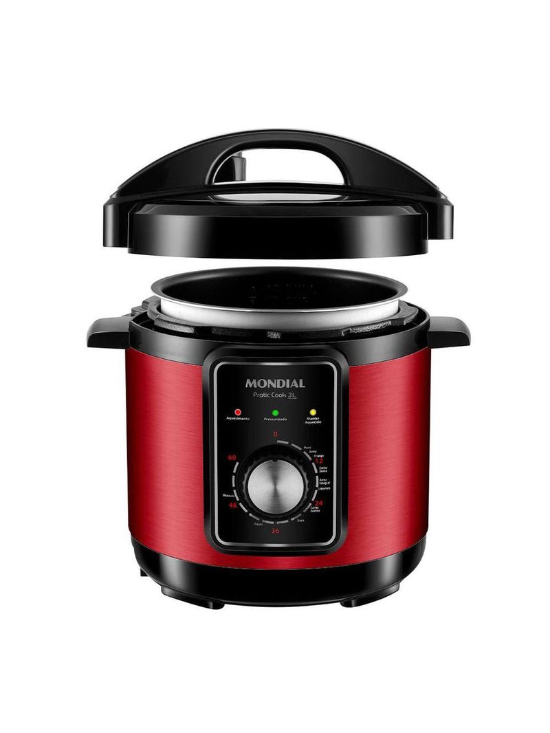 Panela De Pressão Elétrica Mondial Pratic Cook 3l Red 220V