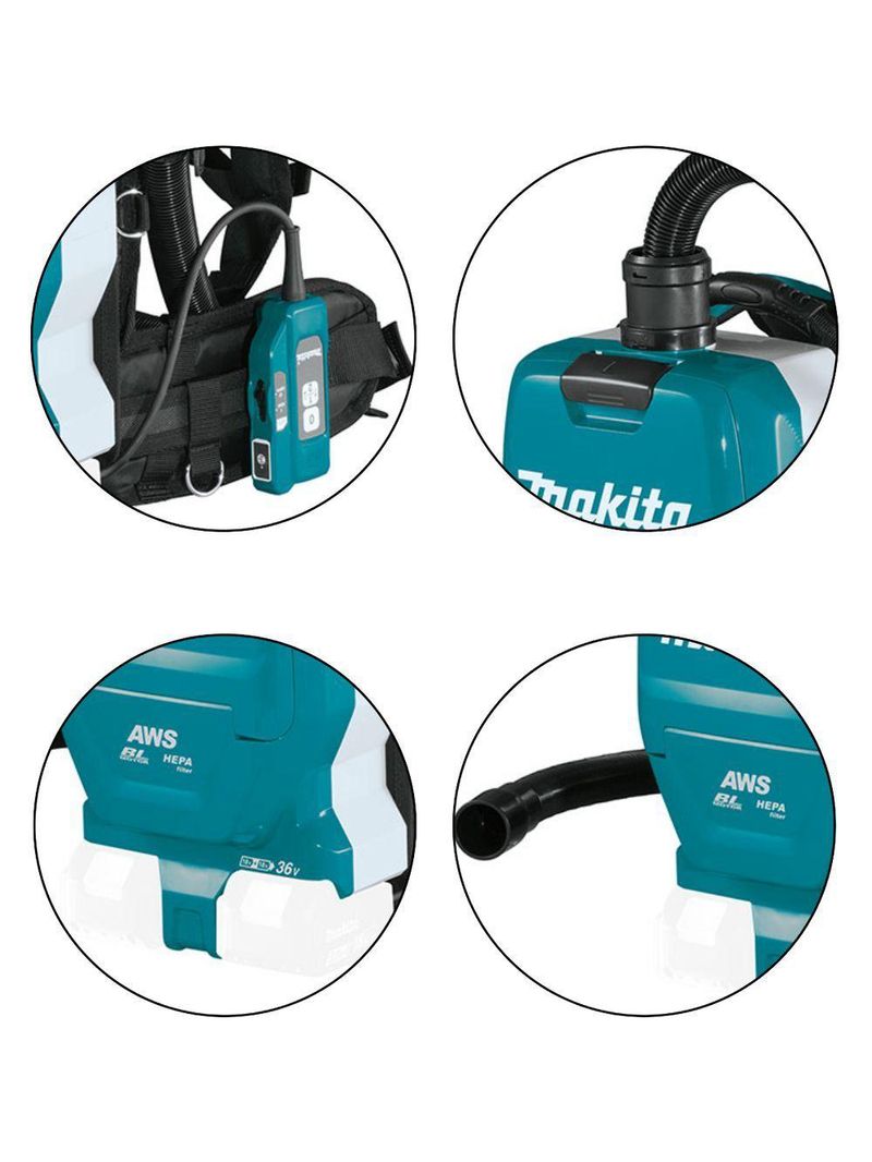 Aspirador De Pó Costal 1,5l Sem Fio 36v Dvc265zx Makita