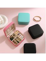 Mini Porta-jóias Em Couro Sintético Bege – Compacto, Elegante E Ideal Para Viagens