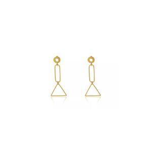 Brinco Médio Com Formas Geométricas Folheado