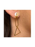 Brinco Médio Com Formas Geométricas Folheado