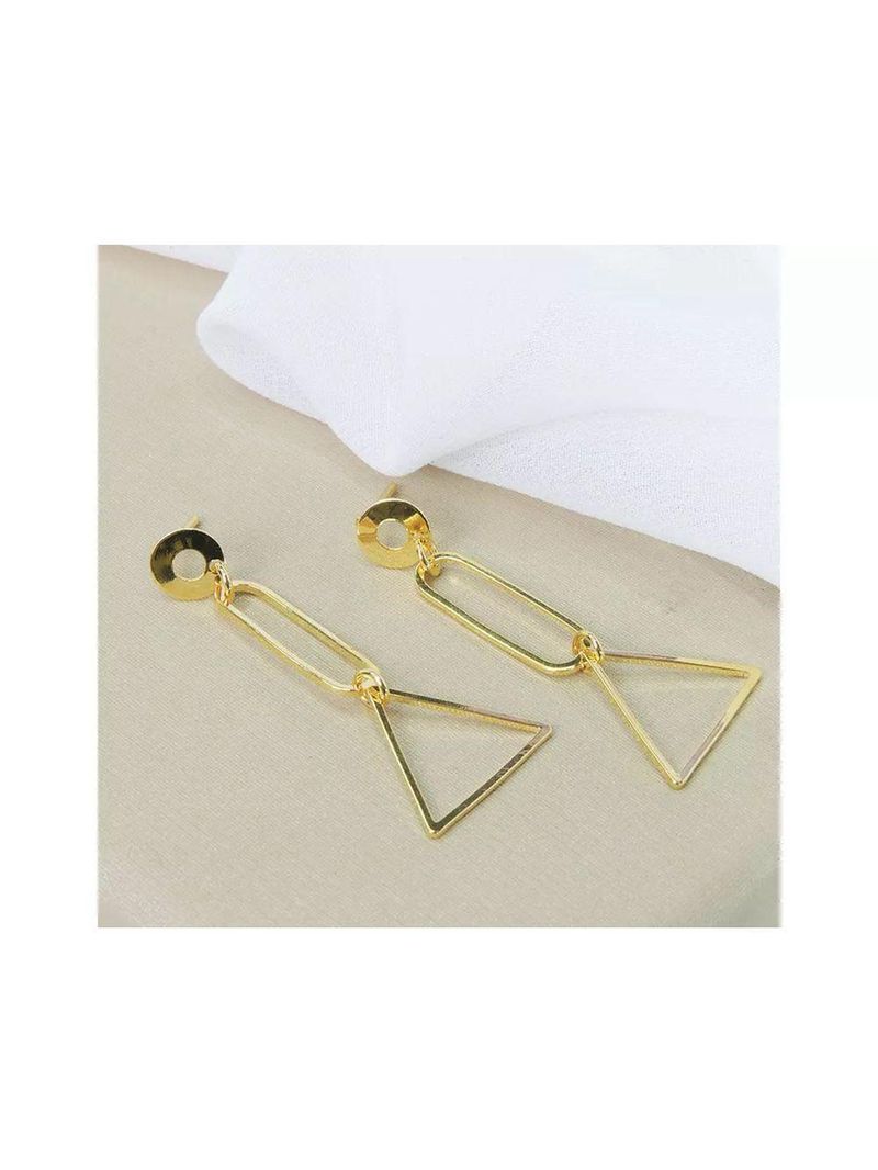 Brinco Médio Com Formas Geométricas Folheado