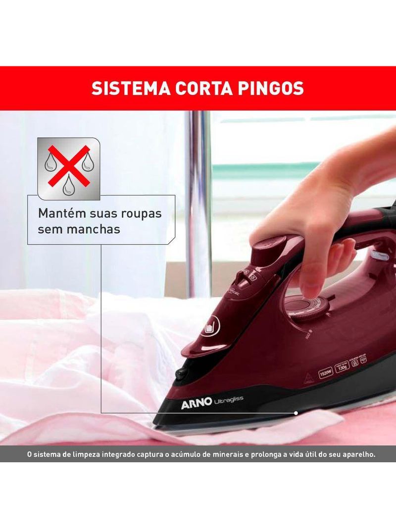 Ferro a Vapor Ultragliss FMV Arno Vinho 220V